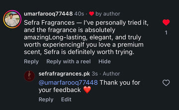 Instagram message from a customer