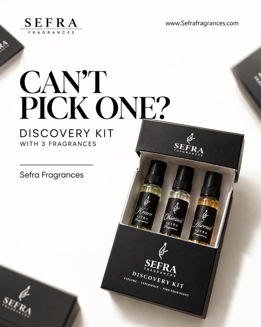 Discovery Kit with 3 fragrances on white