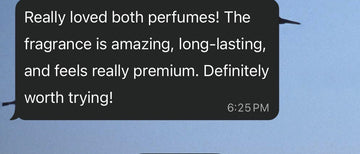 WhatsApp message from a customer about two perfumes